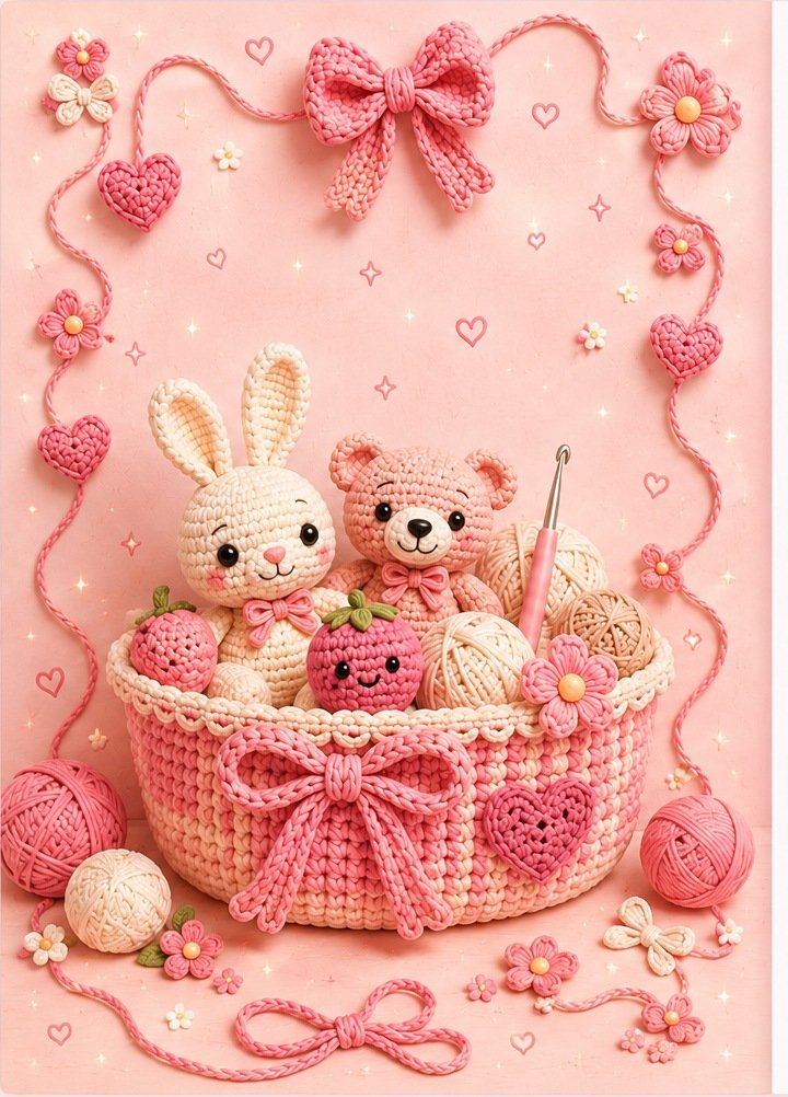 Ilustración de pedido personalizado de crochet
