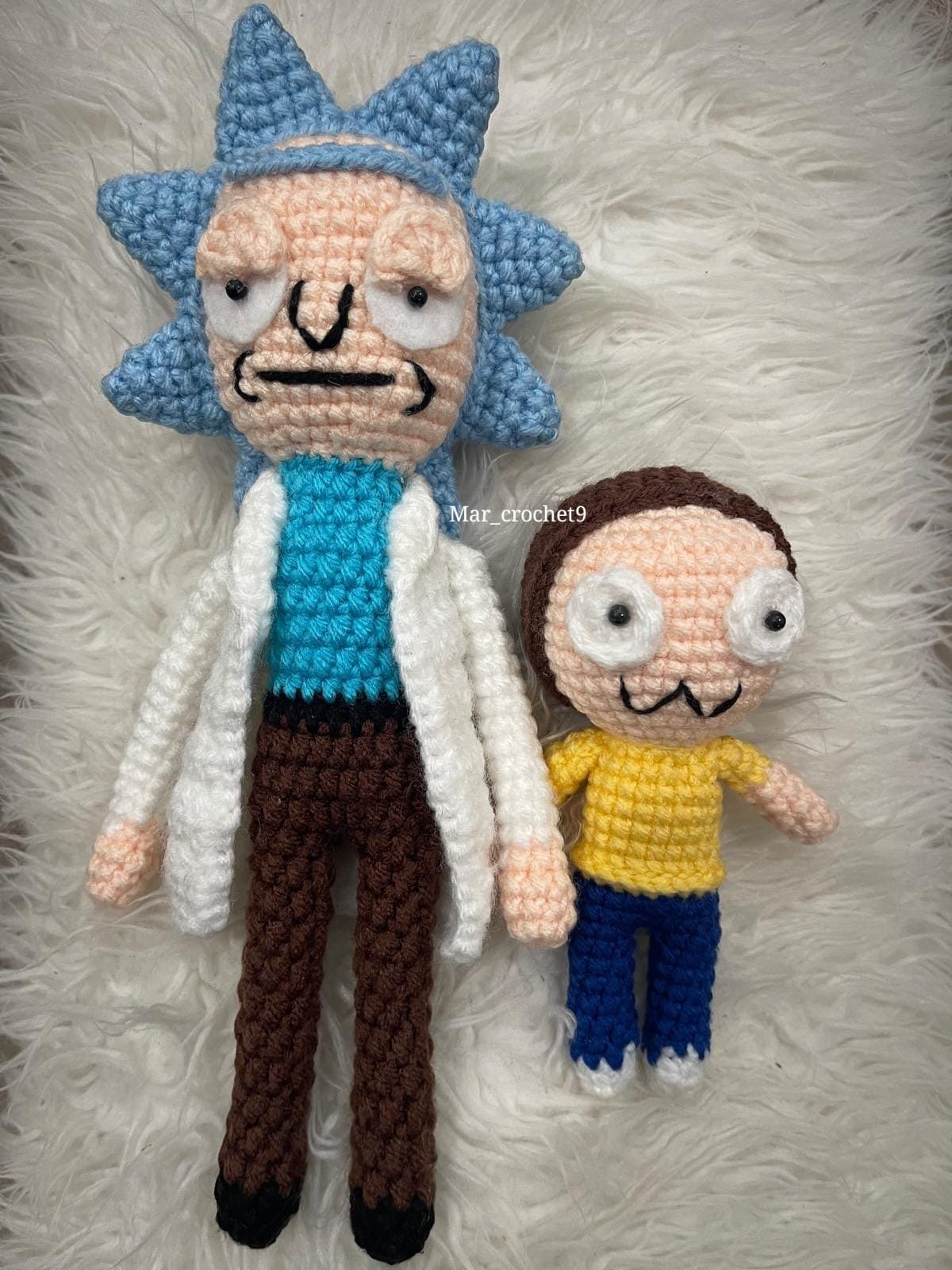 Peluches de crochet Rick y Morty