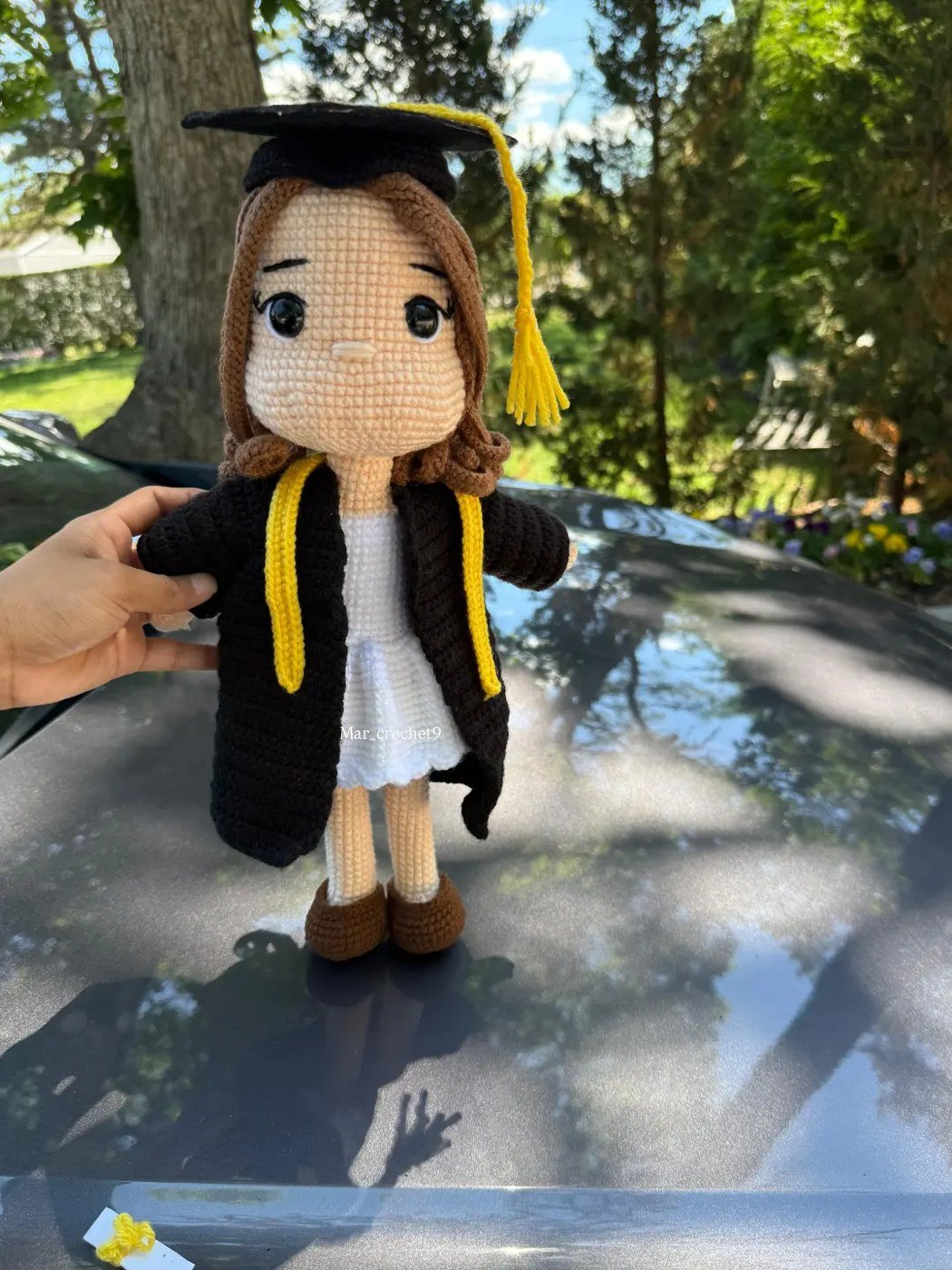 Graduation doll crochet plushie
